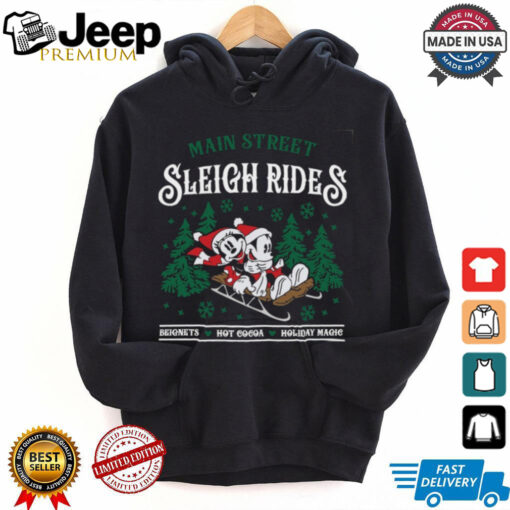 Main Street Sleigh Rides Sweatshirt, Disney Family Christmas Tee, Mickey Minnie Santa 2024 Shirt