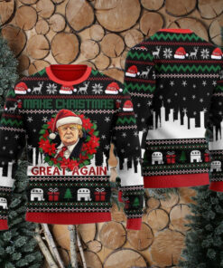 Make Christmas Great Again Donald Trump Santa Claus Ugly Christmas Sweater