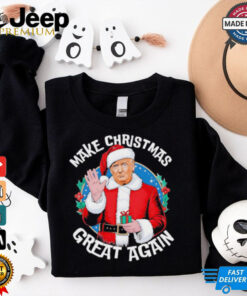 Make Christmas great again funny Santa Trump 2024 election design shirt