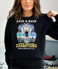 Manchester City Football Team 2024 Back 4 Back Premier League Champions Signature Shirt