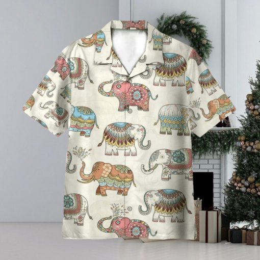 Mandala Elephants India Style 3D Hawaiian Shirt Summer Vaction Gift