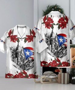 Manga Flower Puerto Rico 3D Hawaiian Shirt Holiday Gift