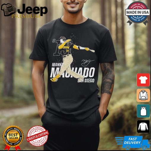 Manny Machado San Diego Padres dynamic pose signature shirt