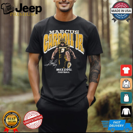 Marcus Carroll Jr Block Name Mizzou Football Signature Graphic t shirt