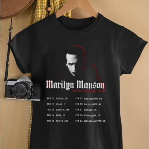 Marilyn Manson 2025 European Tour Hoodie Tee