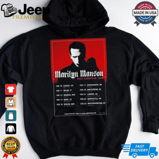 Marilyn Manson European February 2025 Tour T Shirts