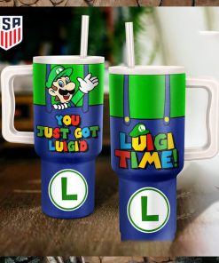 Mario Luigi Time You Just Got Luigi’d Tumbler With Handle