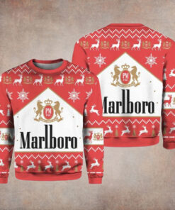 Marlboro Christmas Sweater, Classic Holiday Design Vintage Ugly Sweater