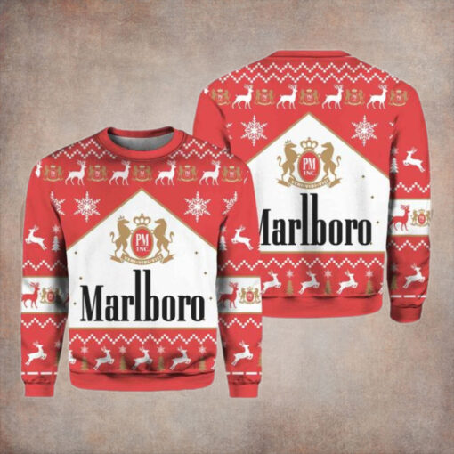 Marlboro Christmas Sweater, Classic Holiday Design Vintage Ugly Sweater