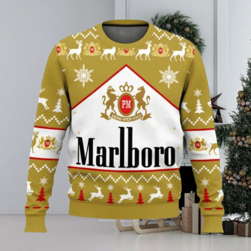 Marlboro Gold Cigarette Ugly Christmas Sweater