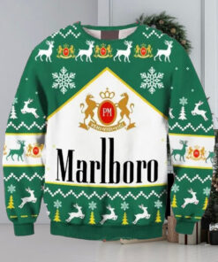 Marlboro Print Fun Ugly Christmas Sweater