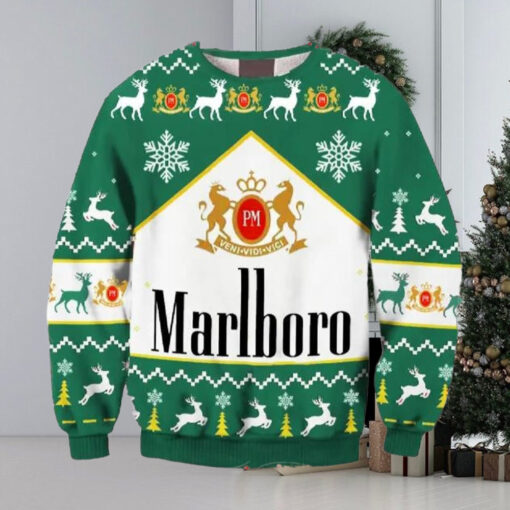 Marlboro Print Fun Ugly Christmas Sweater