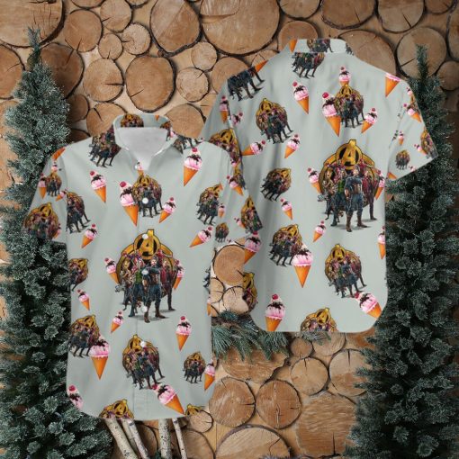 Marvel Avengers Clothes Rocket Raccoon Hawaiian Shirt With Suit Ice Cream Cone Sundae