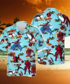 Marvel Hawaiian Shirt Deadpool Red Hibiscus Hawaiian Shirt Unique Gift