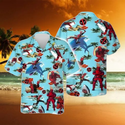 Marvel Hawaiian Shirt Deadpool Red Hibiscus Hawaiian Shirt Unique Gift