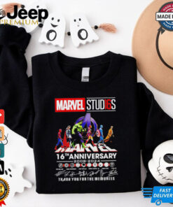 Marvel Studi16s 16th anniversary 2008 2024 thank you for the memories signatures shirt