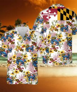 Maryland Flag Blue Crab, Cold Beer, Softball Hawaiian Shirt