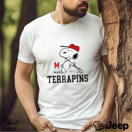 Maryland Terrapins and Peanuts Snoopy baseball shirt