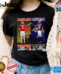 Maryland Terrapins on Saturdays and Baltimore Ravens on Sundays Edwards Jr and Jackson signatures shirt