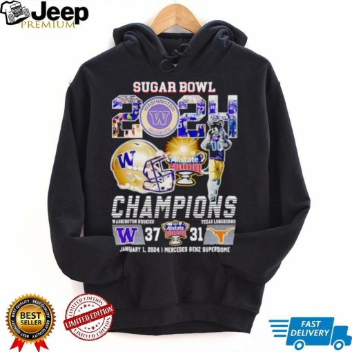 Mascot Sugar Bowl 2024 Champions Washington Huskies 37 31 Texas Longhorns shirt