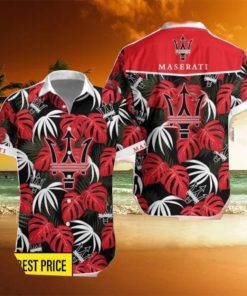 Maserati Leaf Pattern Tropical Hawaiian Shirt And Shorts Beach Gift