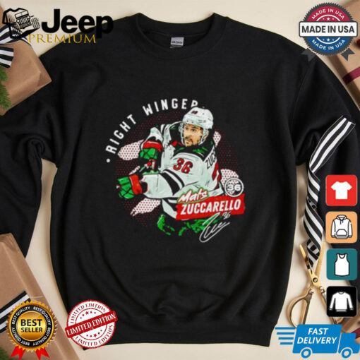 Mats Zuccarello 36 player Minnesota Wild hockey right winger signature shirt