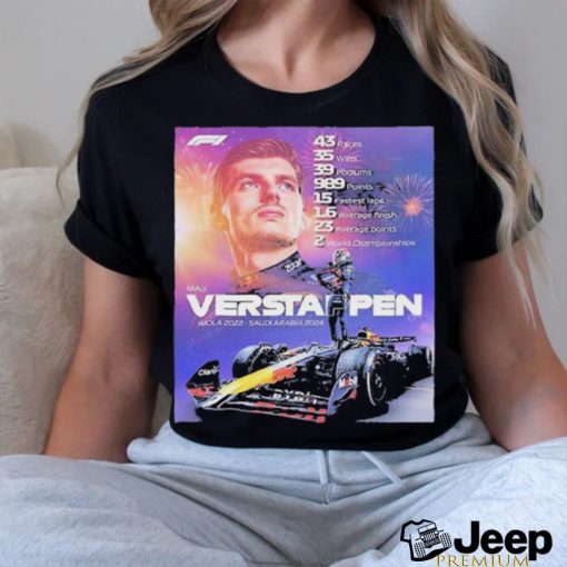 Max Verstappen Imola 2022 Saudi Arabia 2024 Run Of Points Scoring Races Came To An End In Melbourne Shirt