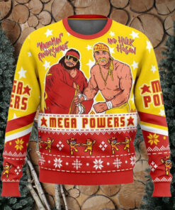 Mega Powers Macho Man and Hulk Hogan Ugly Christmas Sweater