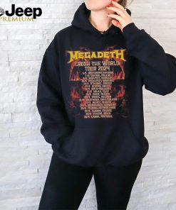 Megadeth Crush the world tour 2024 shirts