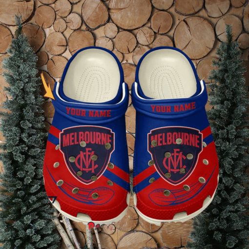 Melbourne Football Club AFL Classic Custom Name Crocs Clogs Shoes