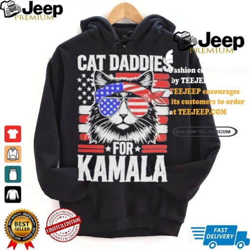 Men Kamala Cat Daddies For Kamala USA Flag Shirt