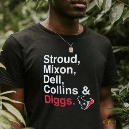 Men’s Fanatics Navy Houston Texans Stroud, Mixon, Dell, Collins & Diggs T Shirt