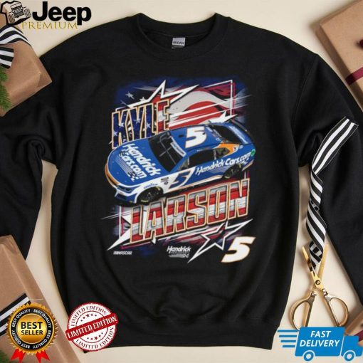 Men’s Kyle Larson Hendrick Motorsports Team Collection Navy Hendrickcars.com Patriotic Car T Shirt