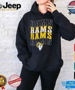 Men's Starter Black Los Angeles Rams Four Team Name Logo T Shirt