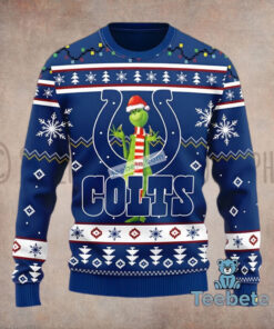 Merry Christmas Grinch Indianapolis Colts Blue Ugly Christmas Sweatshirt