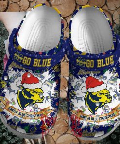 Merry Christmas Michigan Wolverines Go Blue Crocs