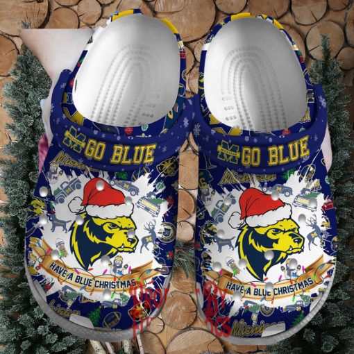 Merry Christmas Michigan Wolverines Go Blue Crocs