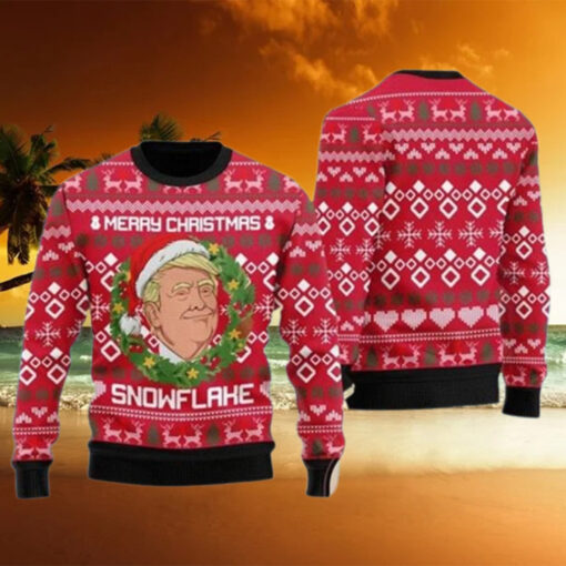 Merry Christmas Snowflake Donald Trump Ugly Christmas Sweater