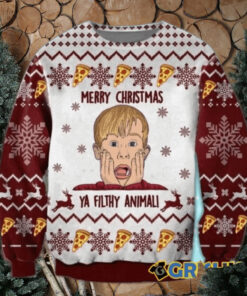 Merry Christmas Ya Filthy Animal Home Alone Woolen Ugly Sweater