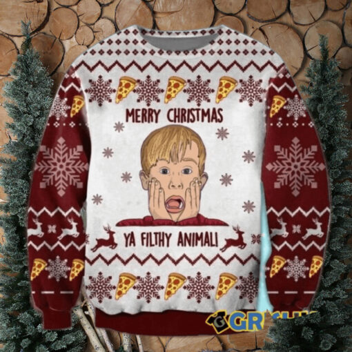 Merry Christmas Ya Filthy Animal Home Alone Woolen Ugly Sweater