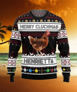 Merry Cluckmas Chicken Farmers Clucker Bird Personalized Photo Ugly Sweater