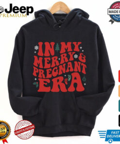 Merry & Pregnant Era Shirt, Pregnancy Reveal Christmas Shirt