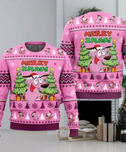 Merry Xmas Courage The Cowardly Dog Ugly Christmas Sweater