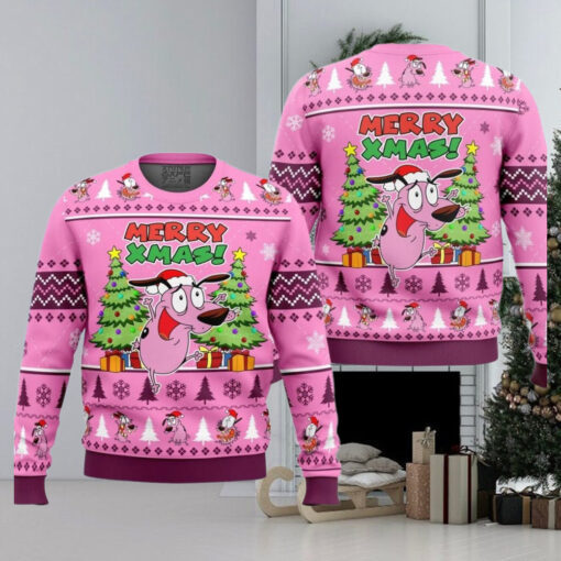 Merry Xmas Courage The Cowardly Dog Ugly Christmas Sweater