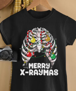 Merry Xraymas Creepy Christmas Ribcage Skeleton Xmas shirt