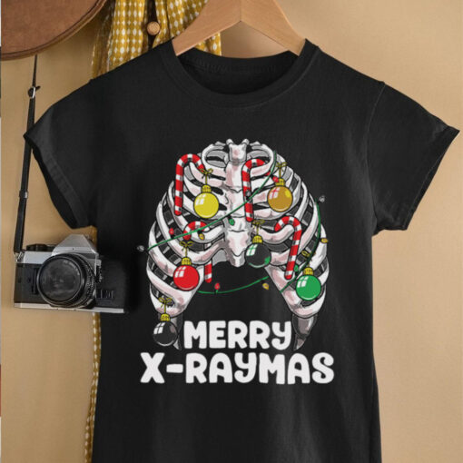 Merry Xraymas Creepy Christmas Ribcage Skeleton Xmas shirt