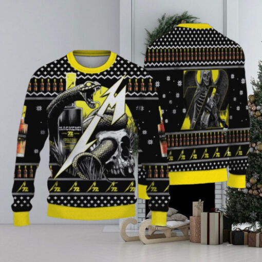 Metallica Blackened Whiskey 72 Seasons Snakes And The Death Knitted 2024 Christmas Ugly Sweater