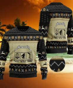 Metallica Metallica And Justice For All For Whom The Bells Tolls Master Of Puppets Knitted Holiday Christmas Ugly Sweater