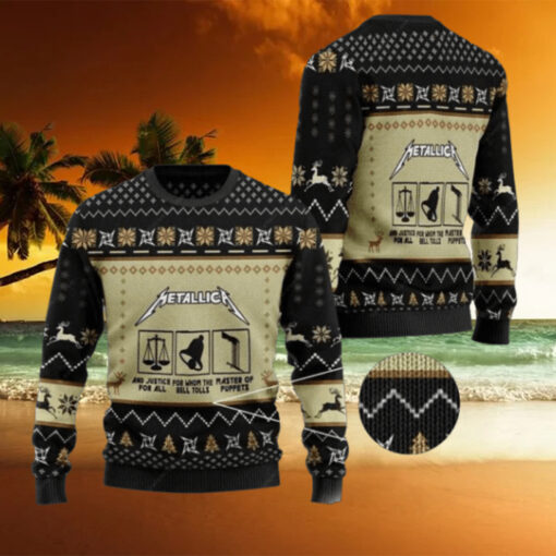 Metallica Metallica And Justice For All For Whom The Bells Tolls Master Of Puppets Knitted Holiday Christmas Ugly Sweater