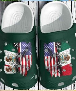 Mexico And America Flag Crocs